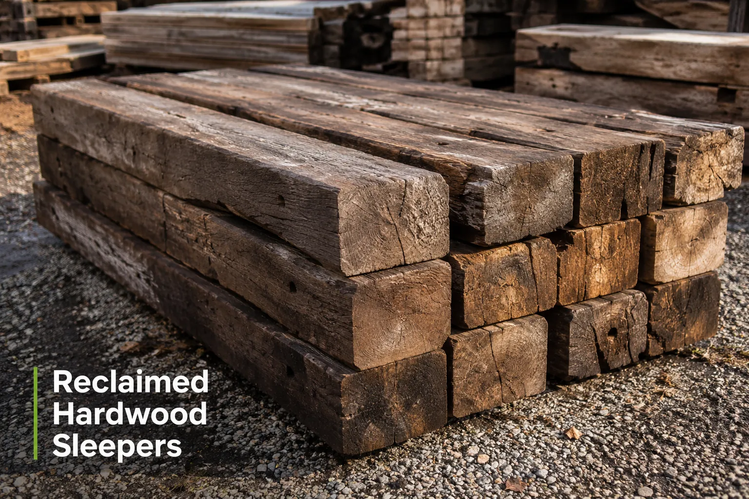 Reclaimed hardwood railway sleepers in North Devon
